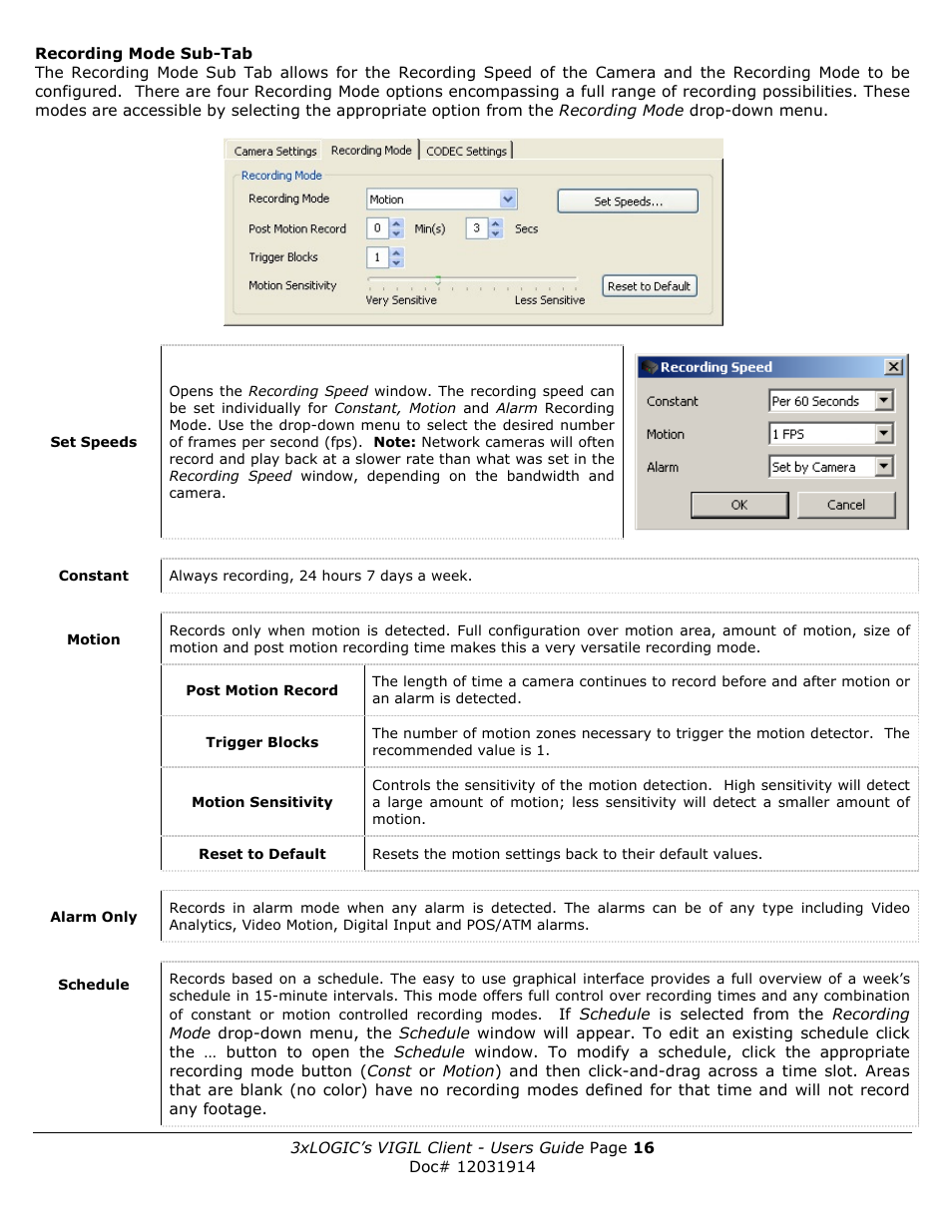 3xLOGIC VIGIL Client User Manual | Page 16 / 91