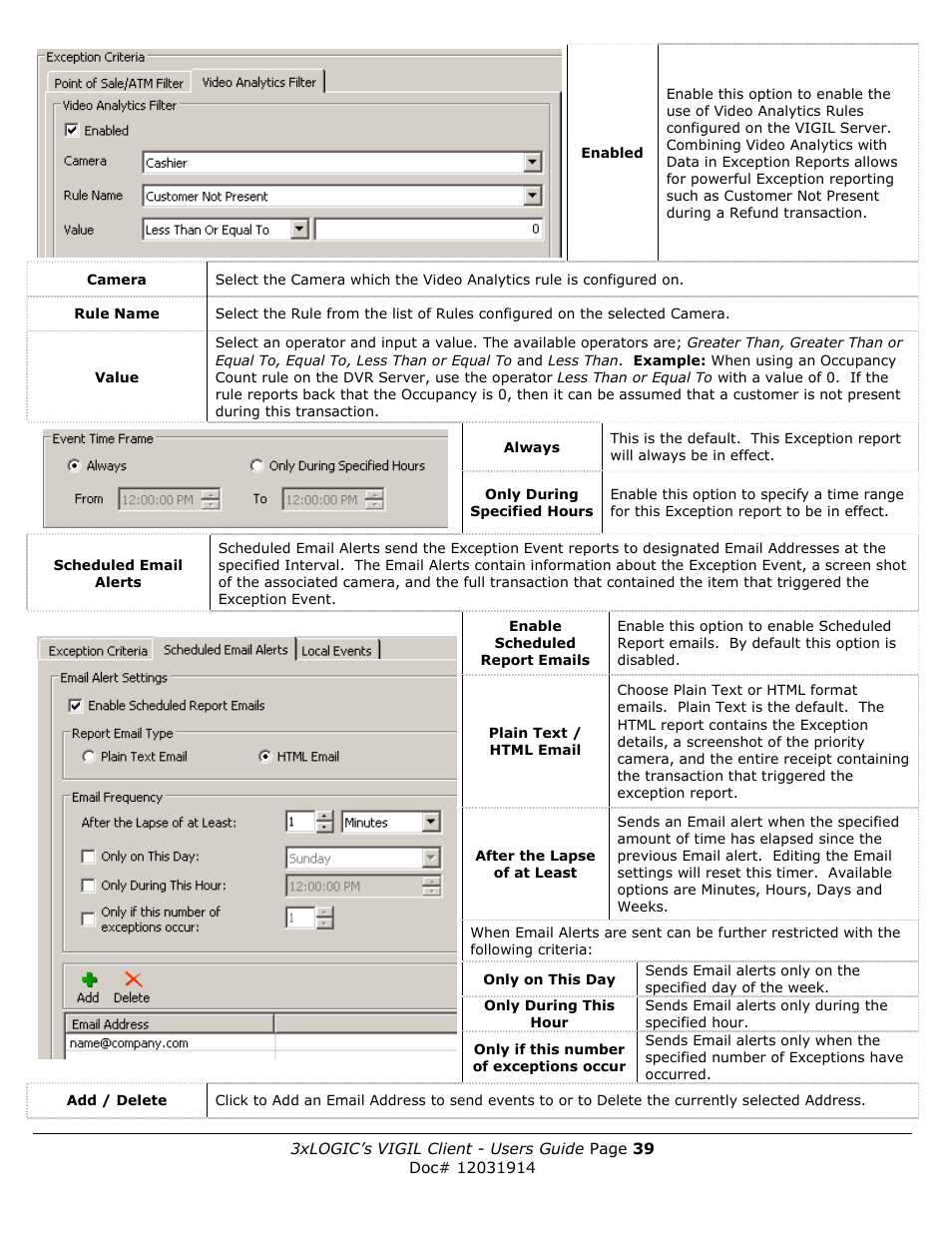 3xLOGIC VIGIL Client User Manual | Page 39 / 91