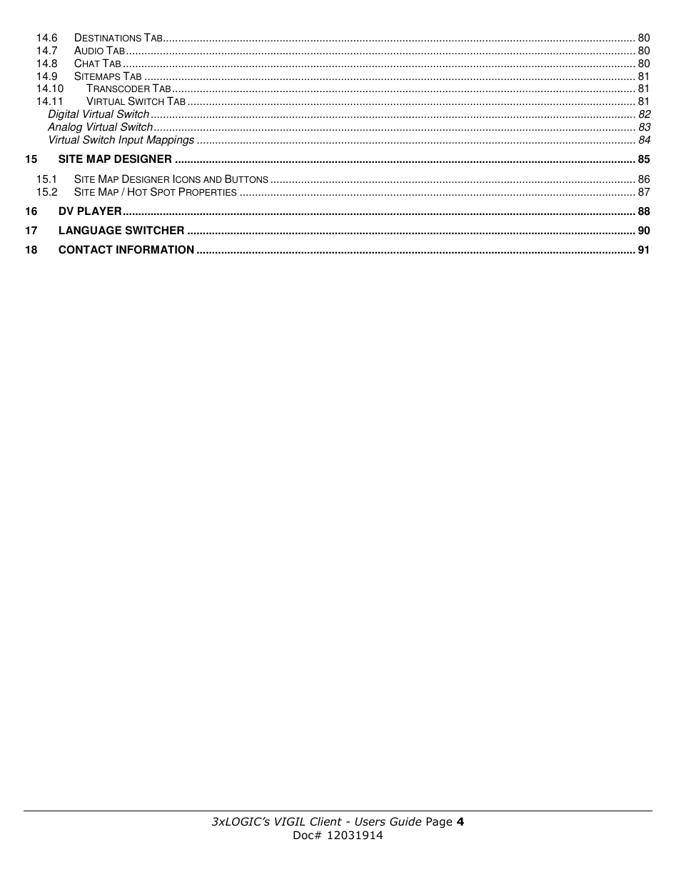 3xLOGIC VIGIL Client User Manual | Page 4 / 91