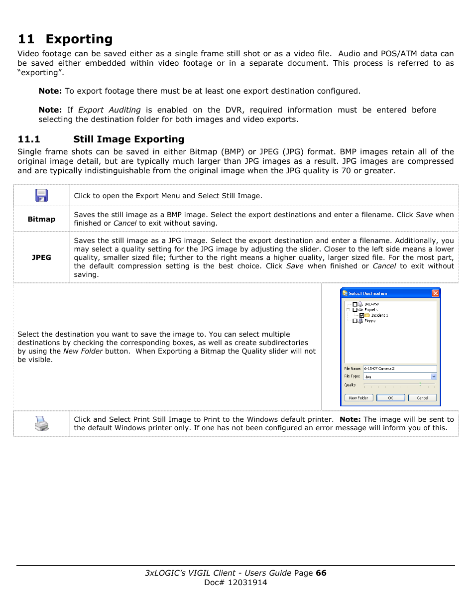 11 exporting | 3xLOGIC VIGIL Client User Manual | Page 66 / 91