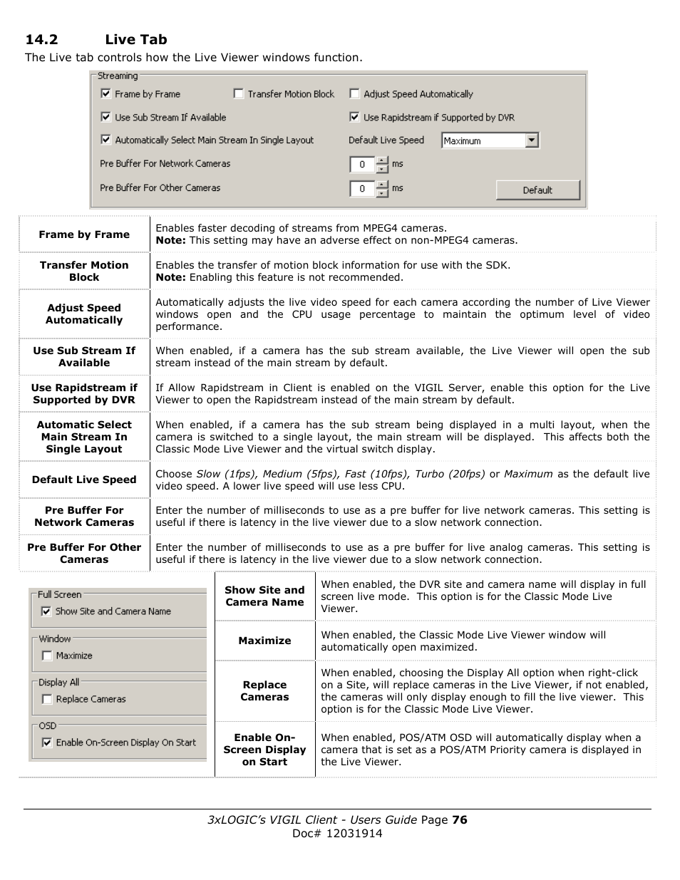 2 live tab | 3xLOGIC VIGIL Client User Manual | Page 76 / 91