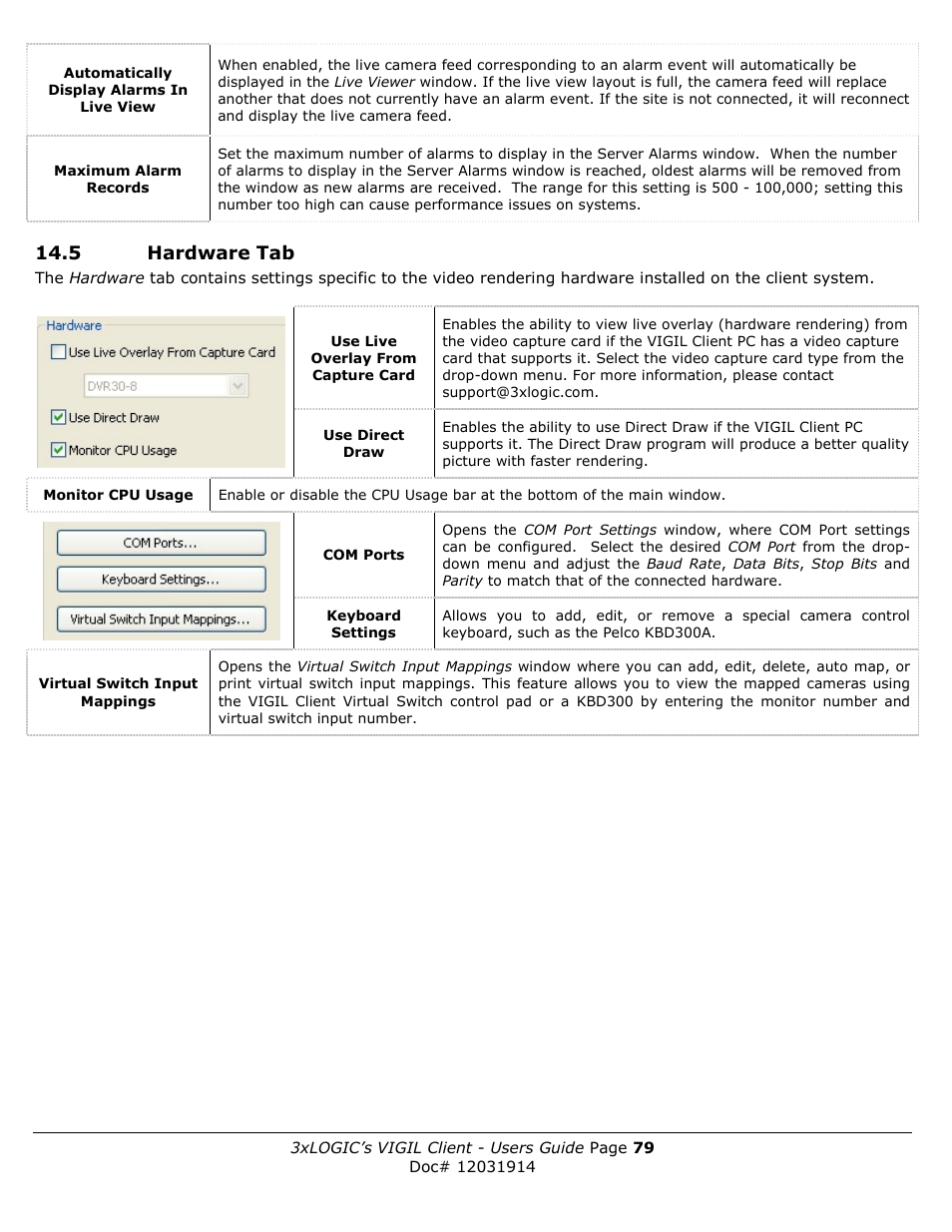 5 hardware tab | 3xLOGIC VIGIL Client User Manual | Page 79 / 91