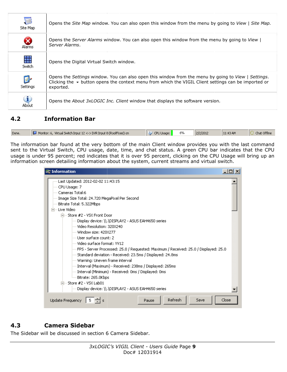 3xLOGIC VIGIL Client User Manual | Page 9 / 91