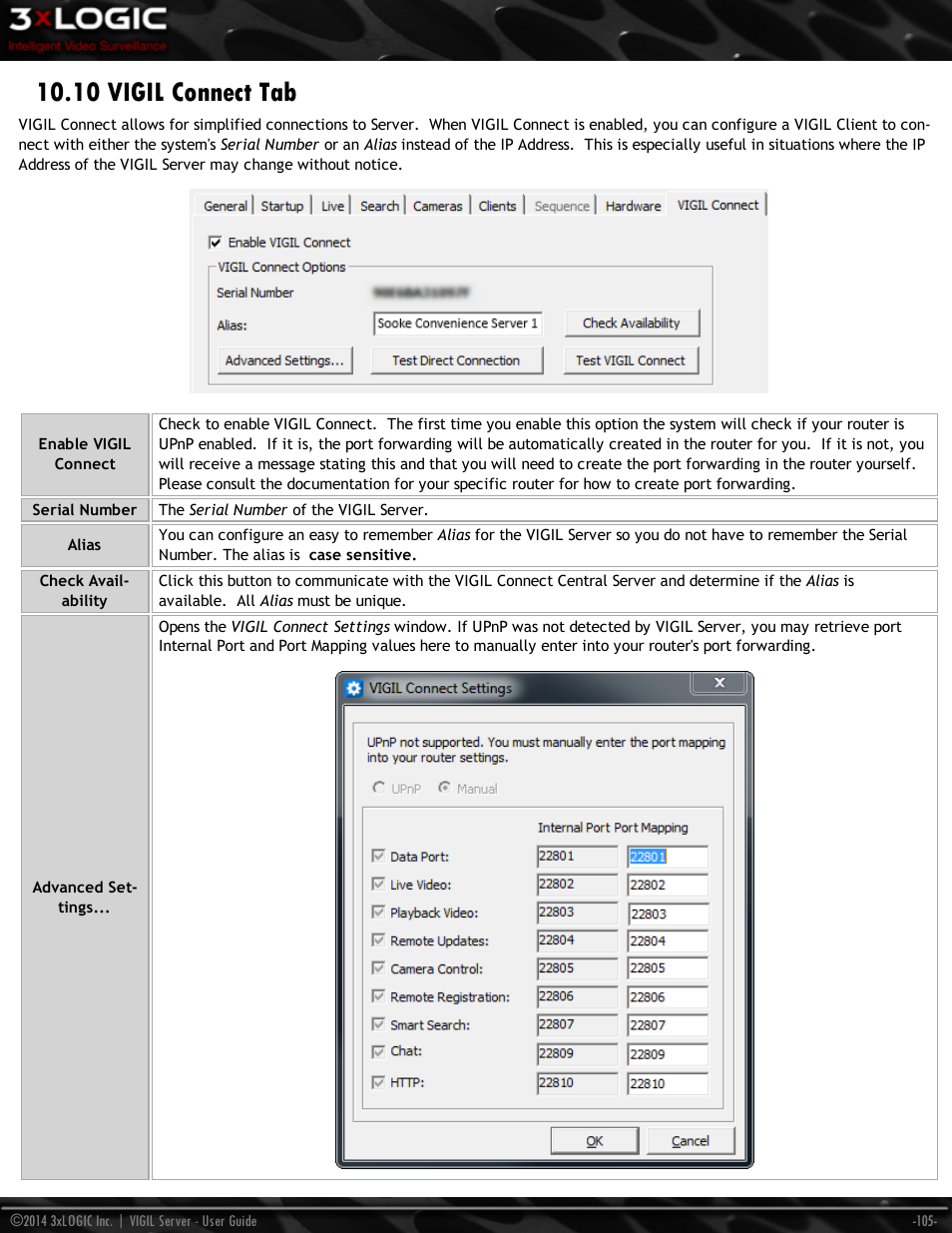 10 vigil connect tab | 3xLOGIC VIGIL Server User Manual | Page 114 / 148