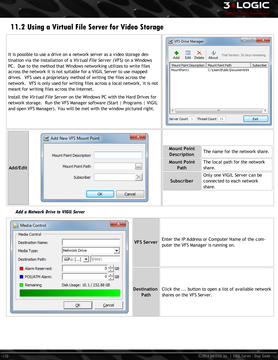 2 using a virtual file server for video storage, Add a network drive to vigil server | 3xLOGIC VIGIL Server User Manual | Page 119 / 148