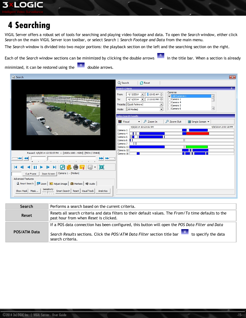 4 searching | 3xLOGIC VIGIL Server User Manual | Page 24 / 148