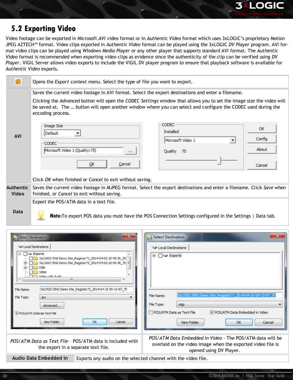 2 exporting video | 3xLOGIC VIGIL Server User Manual | Page 39 / 148