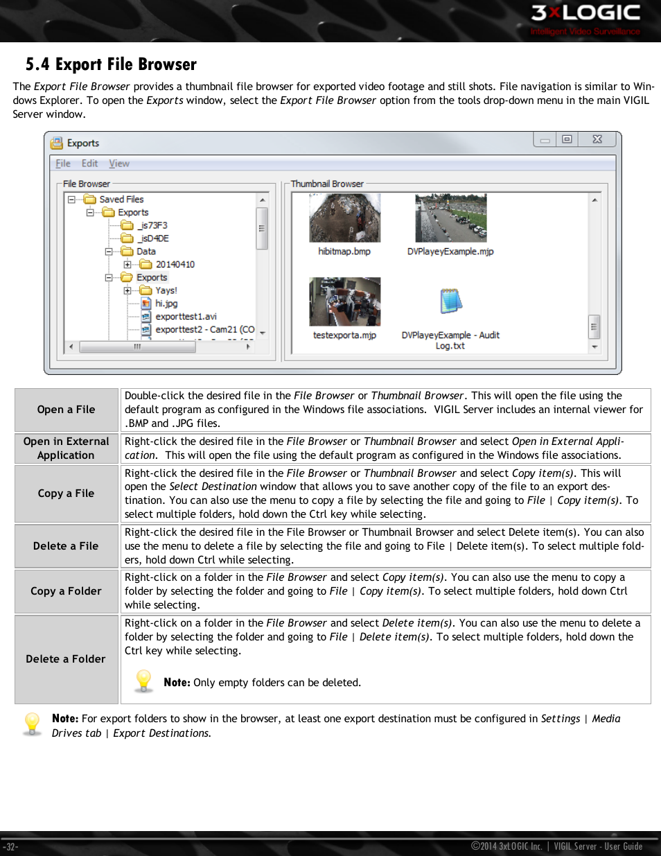 4 export file browser | 3xLOGIC VIGIL Server User Manual | Page 41 / 148