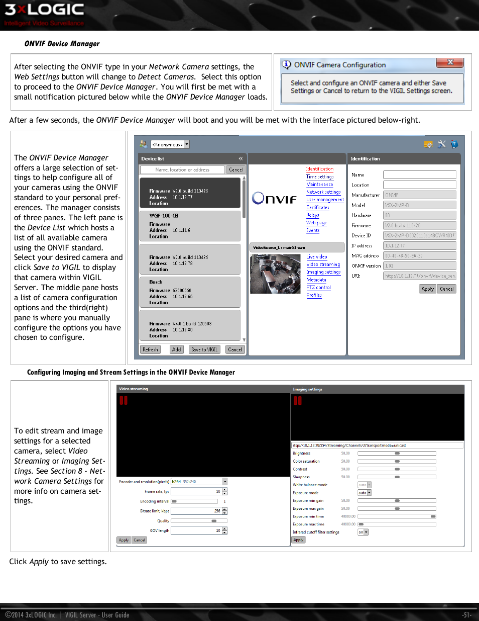 Onvif device manager | 3xLOGIC VIGIL Server User Manual | Page 60 / 148