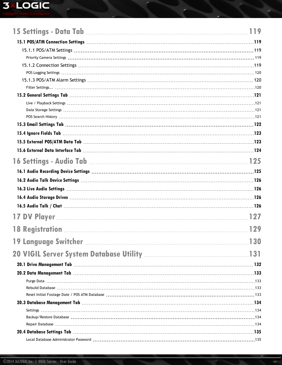 3xLOGIC VIGIL Server User Manual | Page 8 / 148