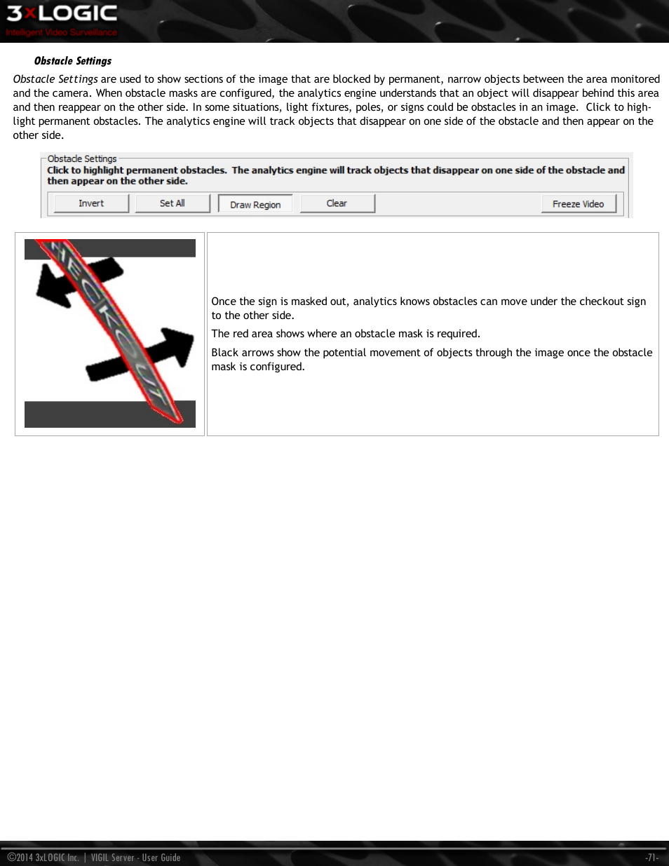 Obstacle settings | 3xLOGIC VIGIL Server User Manual | Page 80 / 148