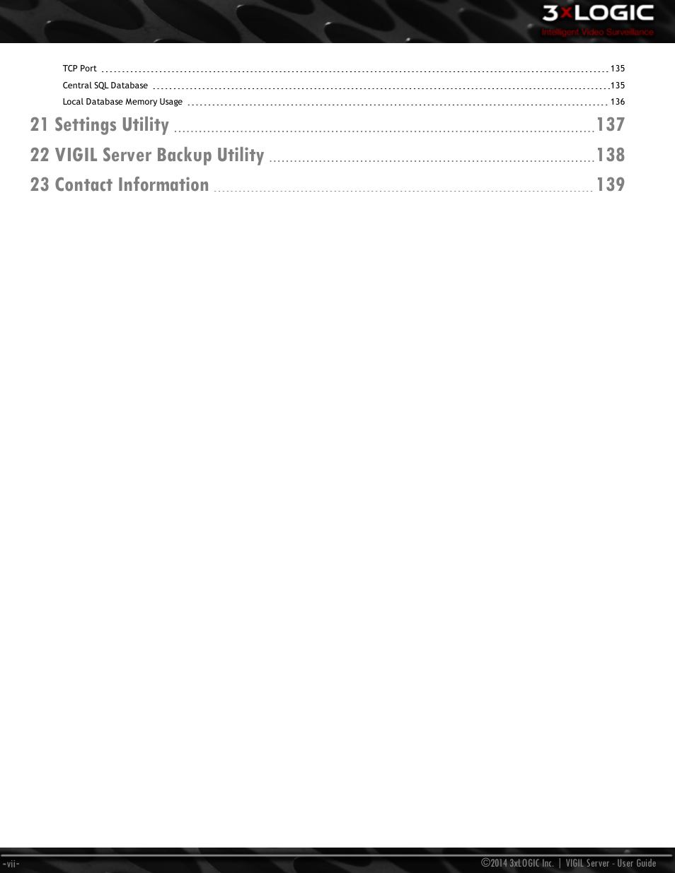 3xLOGIC VIGIL Server User Manual | Page 9 / 148