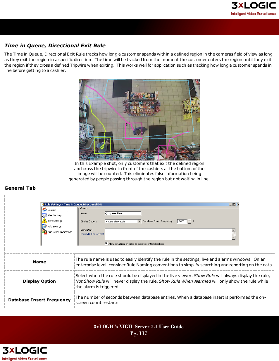 Time in queue, directional exit rule | 3xLOGIC VIGIL Server User Manual | Page 121 / 180