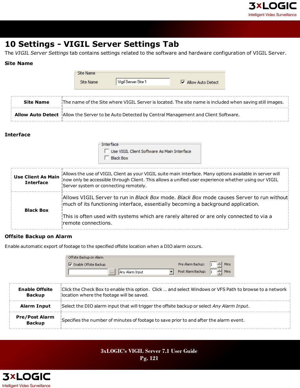 10 settings - vigil server settings tab | 3xLOGIC VIGIL Server User Manual | Page 125 / 180