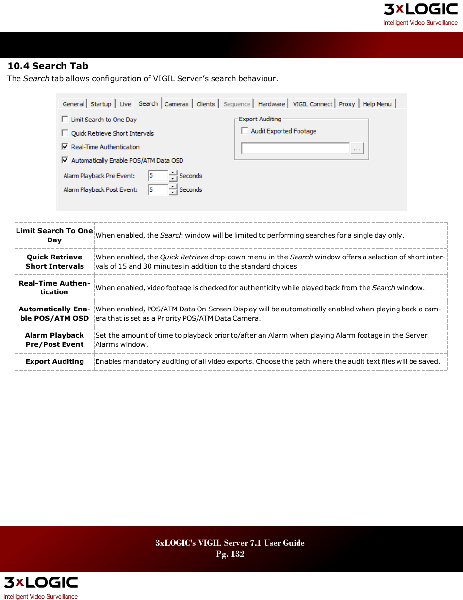 4 search tab, Earch | 3xLOGIC VIGIL Server User Manual | Page 136 / 180