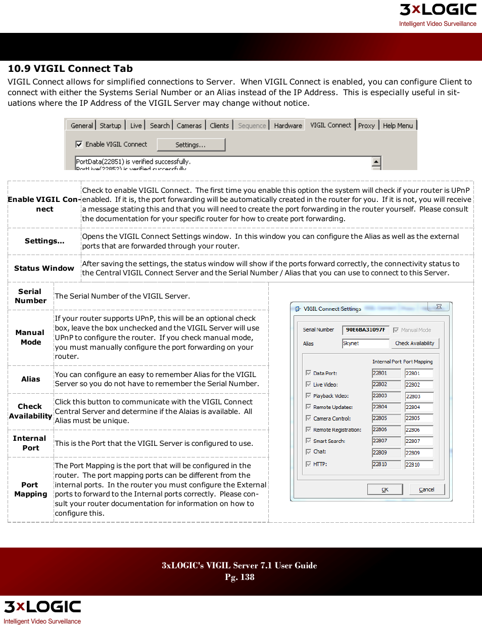 9 vigil connect tab, 9 vigil c, Onnect | 3xLOGIC VIGIL Server User Manual | Page 142 / 180