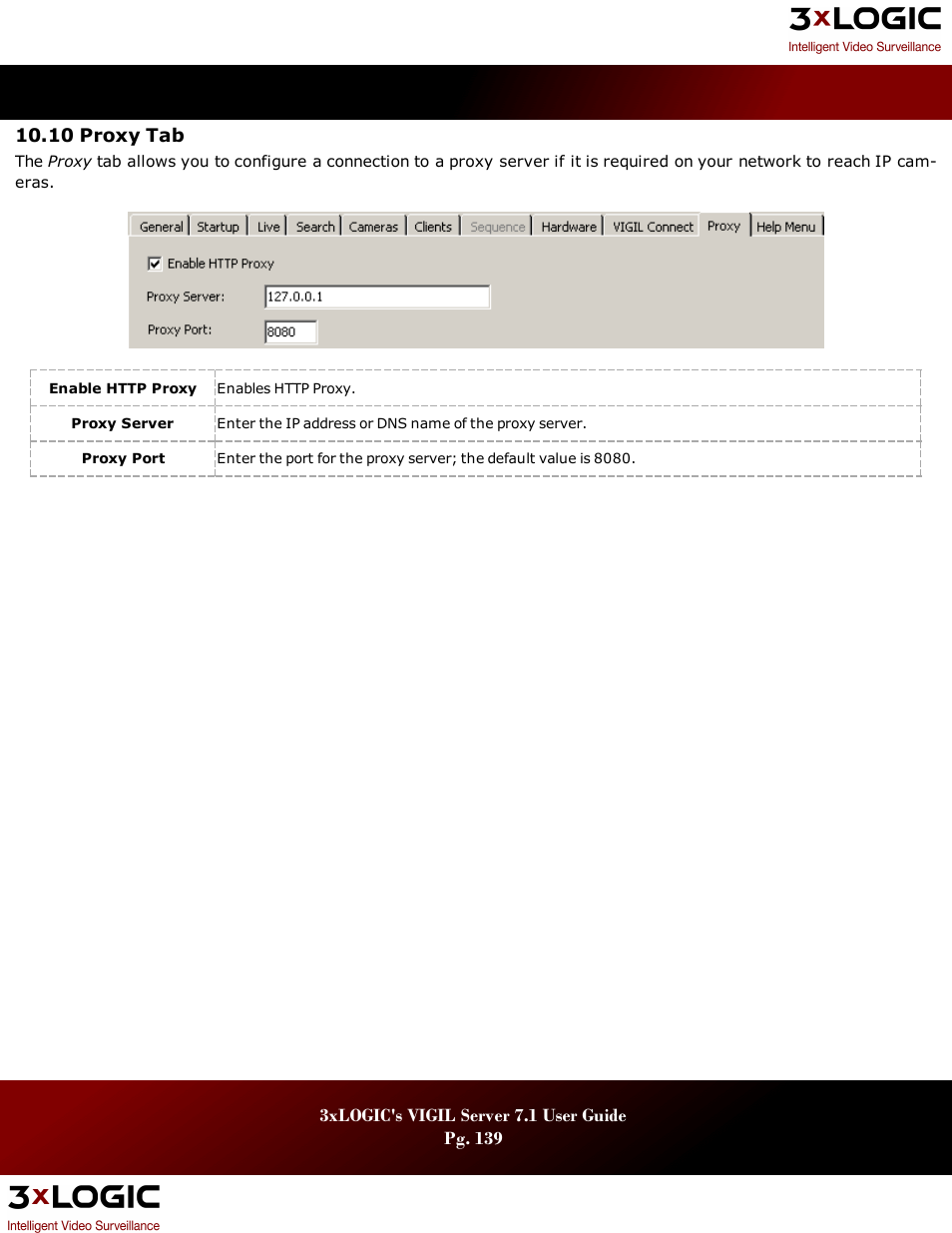 10 proxy tab, 10 p, Roxy | 3xLOGIC VIGIL Server User Manual | Page 143 / 180