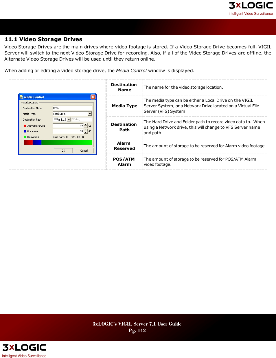 1 video storage drives, Ideo, Torage | Rives | 3xLOGIC VIGIL Server User Manual | Page 146 / 180