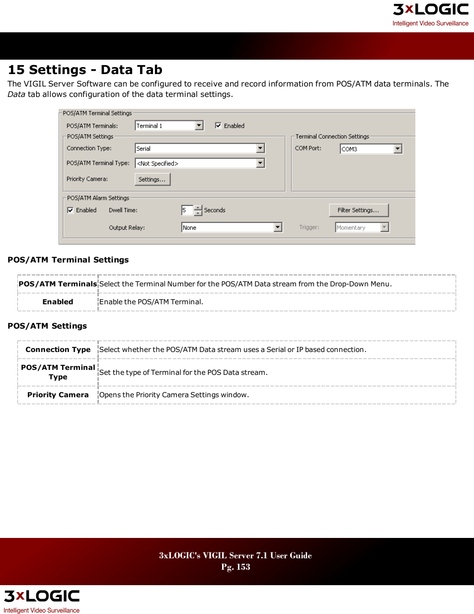 15 settings - data tab | 3xLOGIC VIGIL Server User Manual | Page 157 / 180