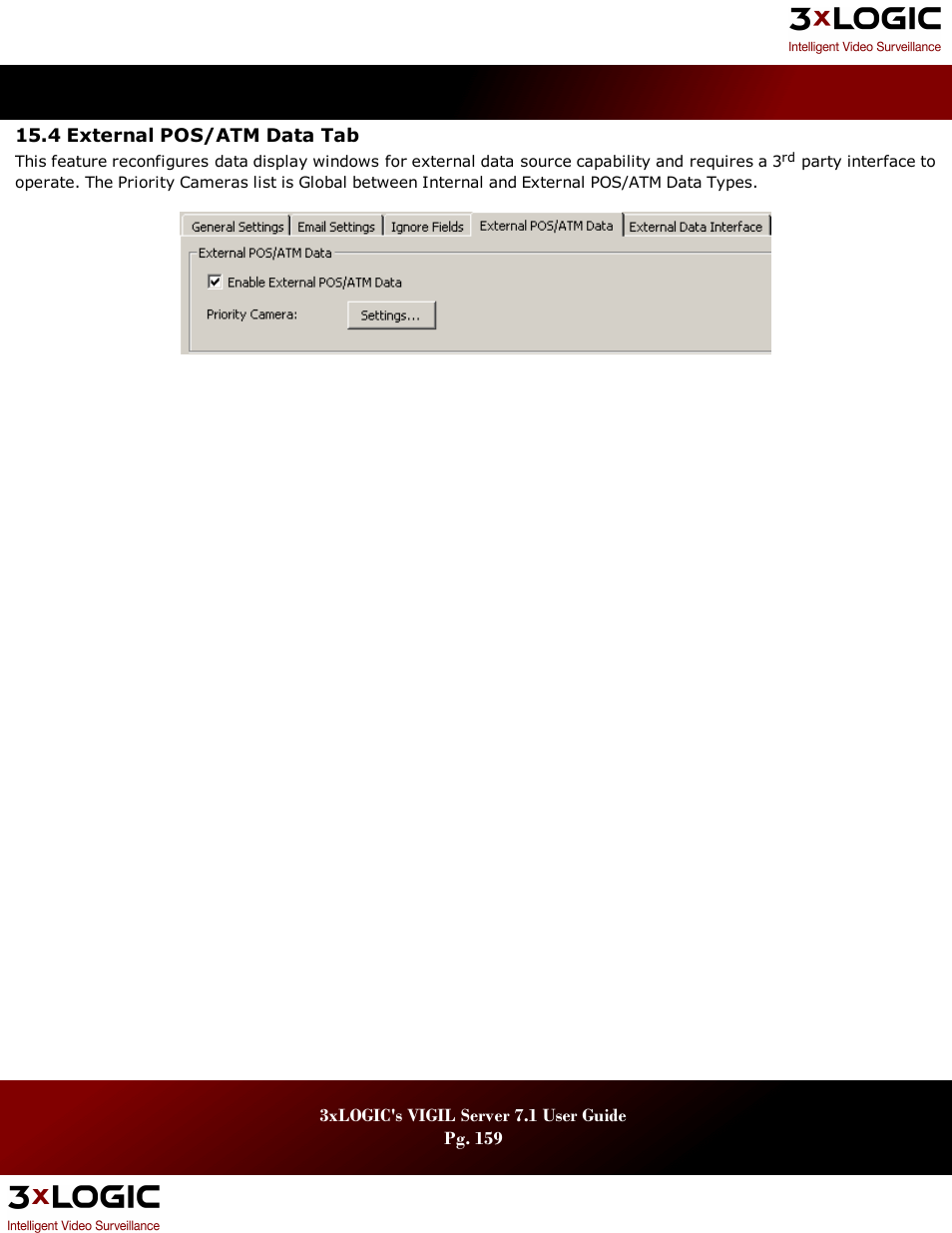 4 external pos/atm data tab, Xternal, Pos/atm d | 3xLOGIC VIGIL Server User Manual | Page 163 / 180