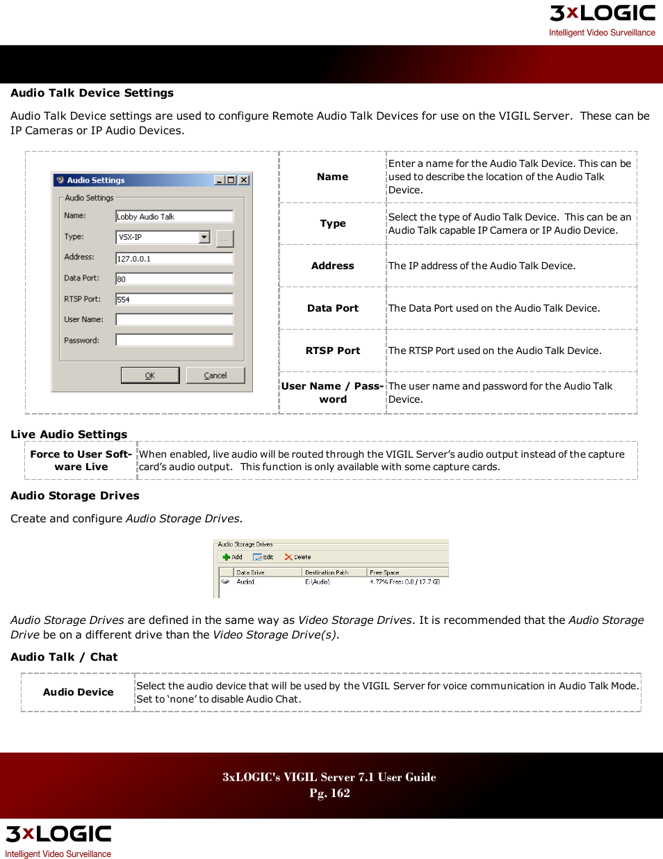 3xLOGIC VIGIL Server User Manual | Page 166 / 180