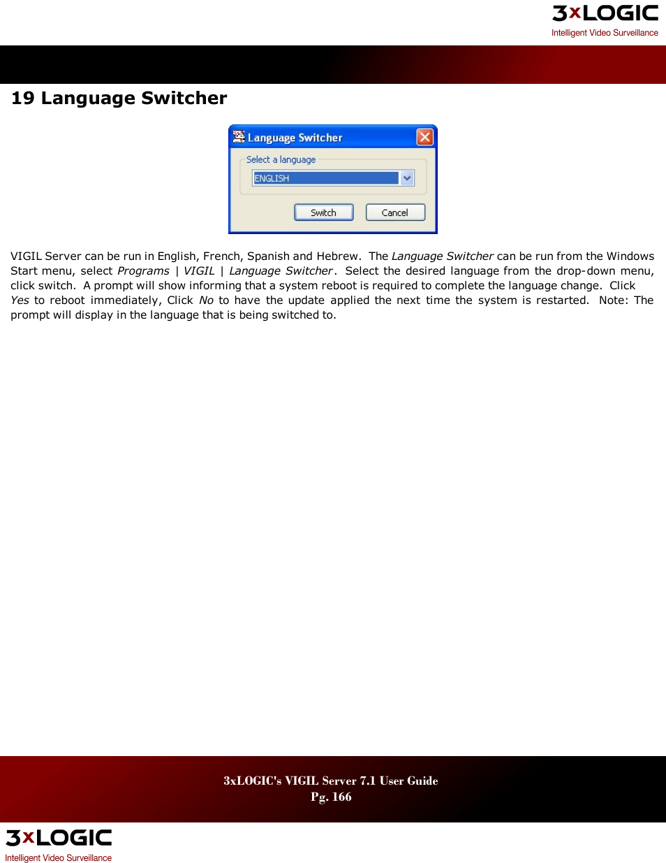 19 language switcher | 3xLOGIC VIGIL Server User Manual | Page 170 / 180