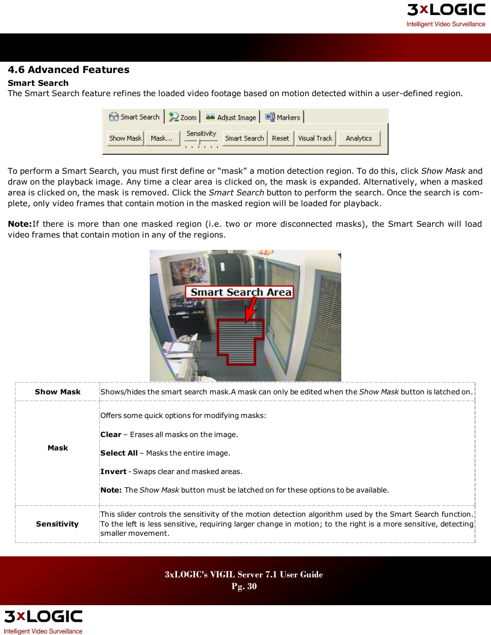 6 advanced features, Dvanced, Eatures | 3xLOGIC VIGIL Server User Manual | Page 34 / 180