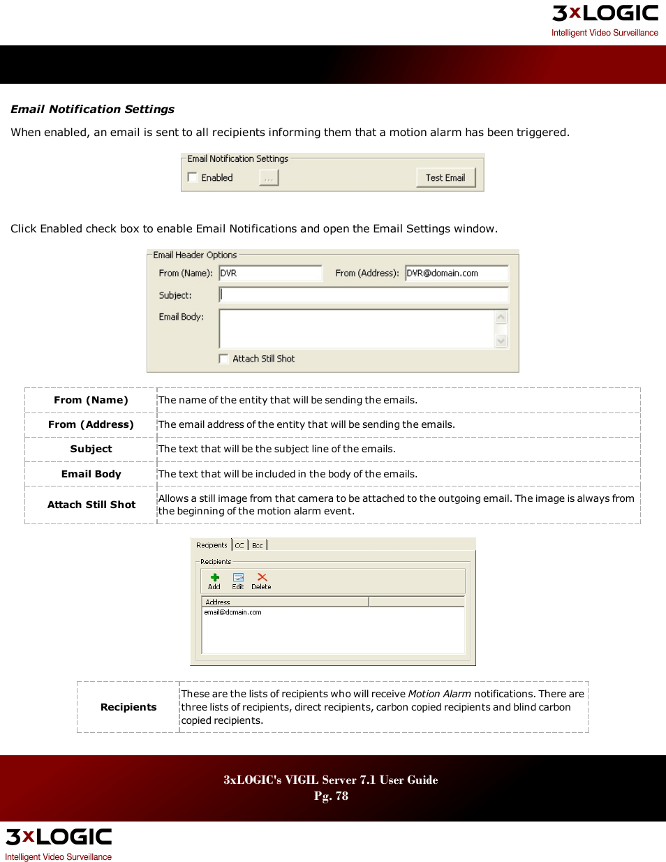 3xLOGIC VIGIL Server User Manual | Page 82 / 180