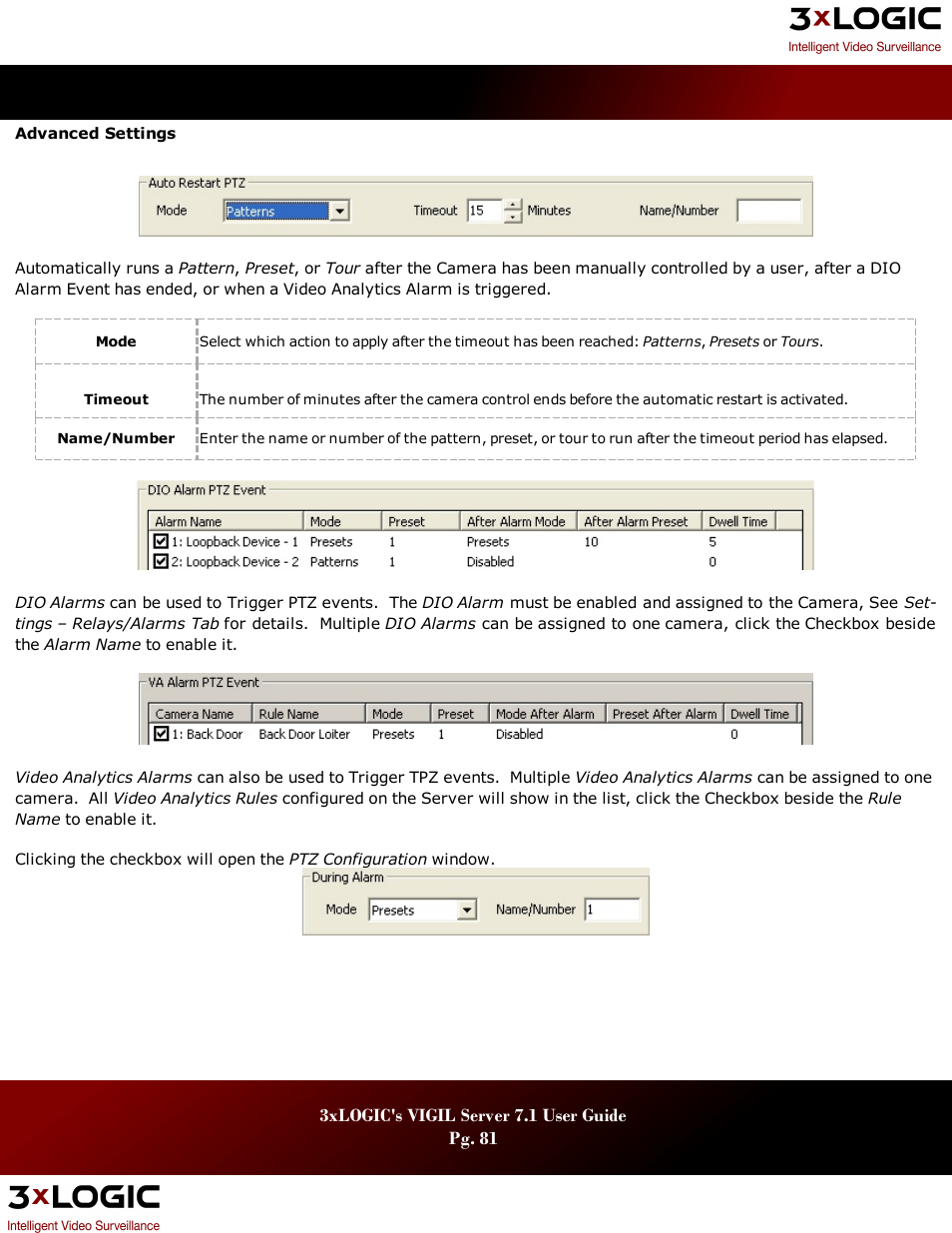 3xLOGIC VIGIL Server User Manual | Page 85 / 180