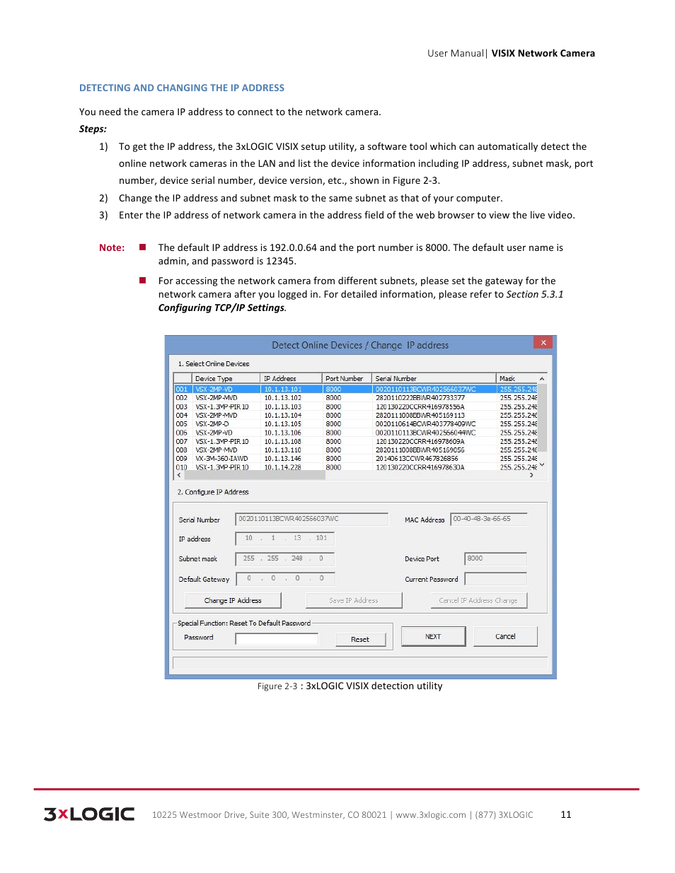 3xLOGIC VISIX Camera User Manual | Page 11 / 79