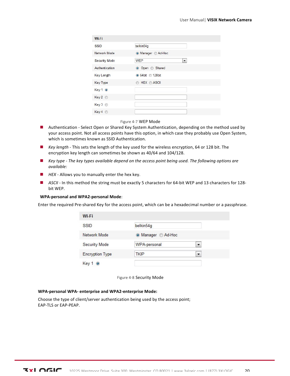 3xLOGIC VISIX Camera User Manual | Page 20 / 79