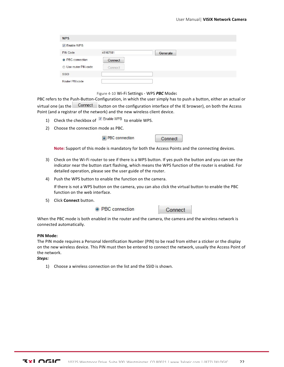 3xLOGIC VISIX Camera User Manual | Page 22 / 79