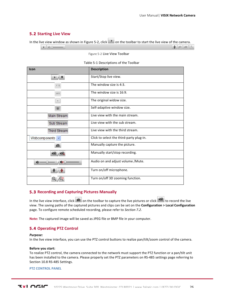 3xLOGIC VISIX Camera User Manual | Page 26 / 79