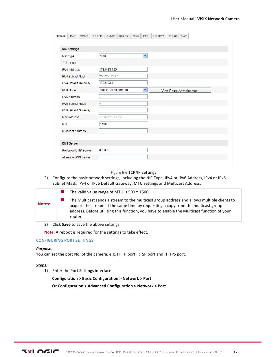 3xLOGIC VISIX Camera User Manual | Page 32 / 79