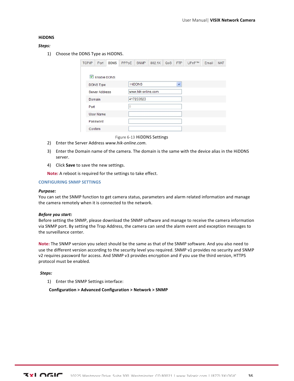 3xLOGIC VISIX Camera User Manual | Page 36 / 79