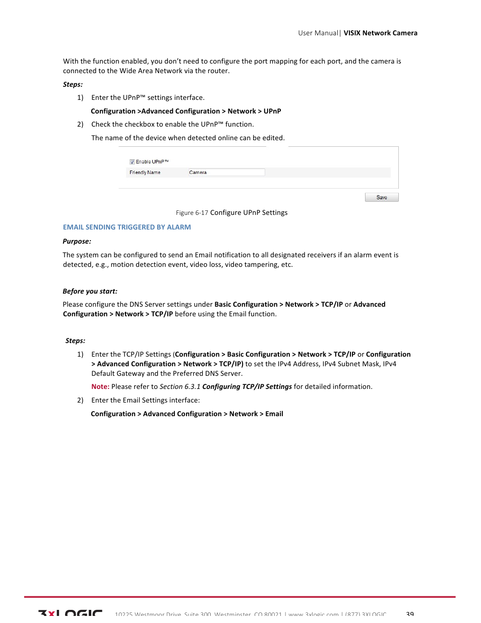 3xLOGIC VISIX Camera User Manual | Page 39 / 79