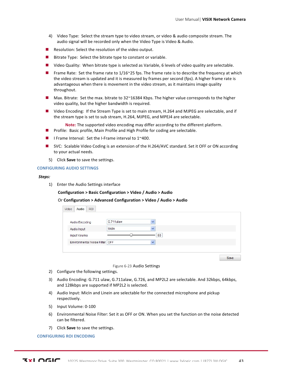 3xLOGIC VISIX Camera User Manual | Page 43 / 79