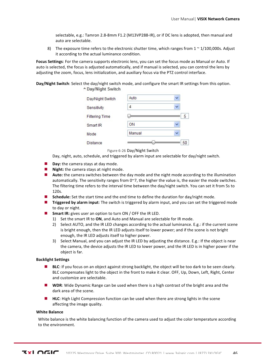 3xLOGIC VISIX Camera User Manual | Page 46 / 79