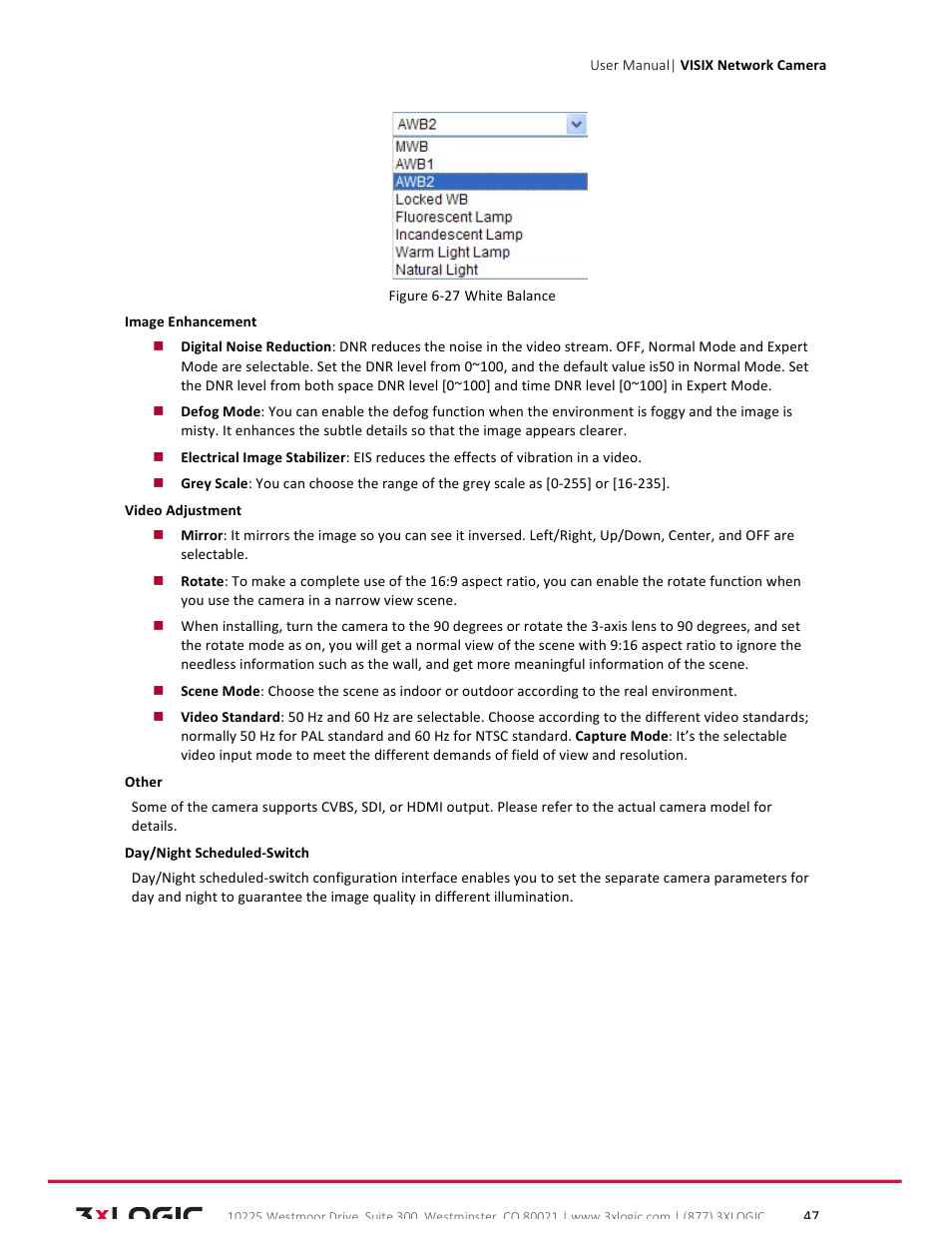 3xLOGIC VISIX Camera User Manual | Page 47 / 79