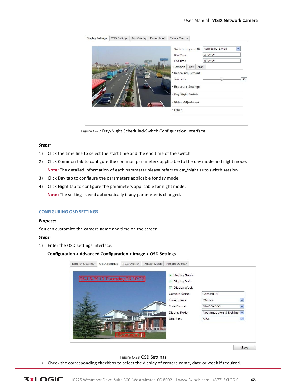 3xLOGIC VISIX Camera User Manual | Page 48 / 79