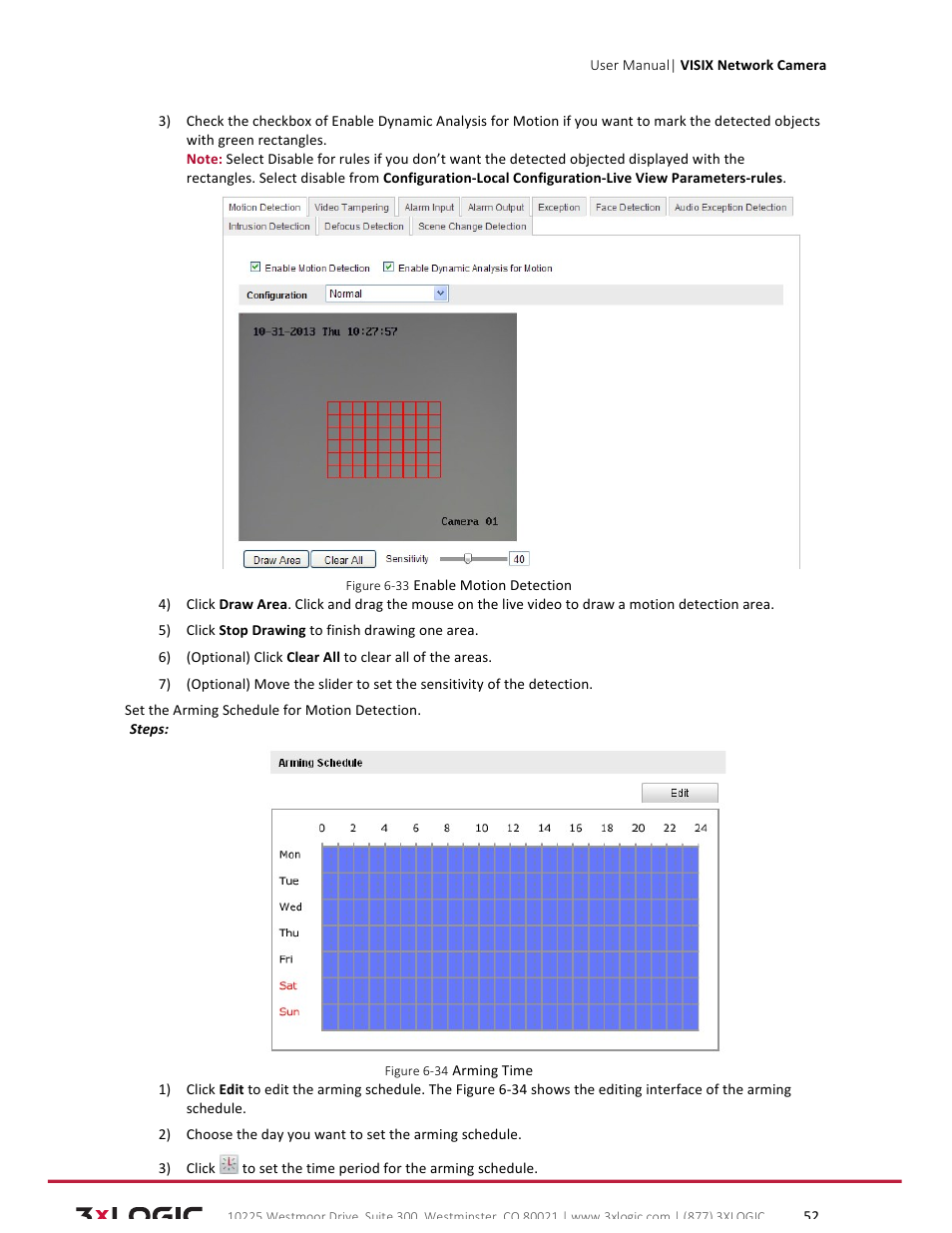 3xLOGIC VISIX Camera User Manual | Page 52 / 79