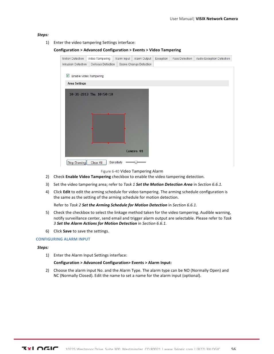 3xLOGIC VISIX Camera User Manual | Page 56 / 79