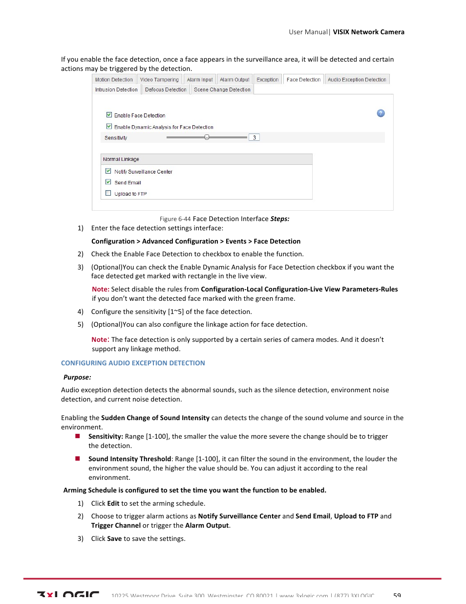 3xLOGIC VISIX Camera User Manual | Page 59 / 79