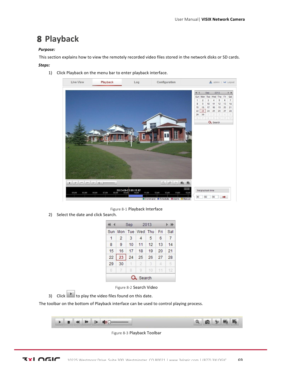 8 playback | 3xLOGIC VISIX Camera User Manual | Page 69 / 79