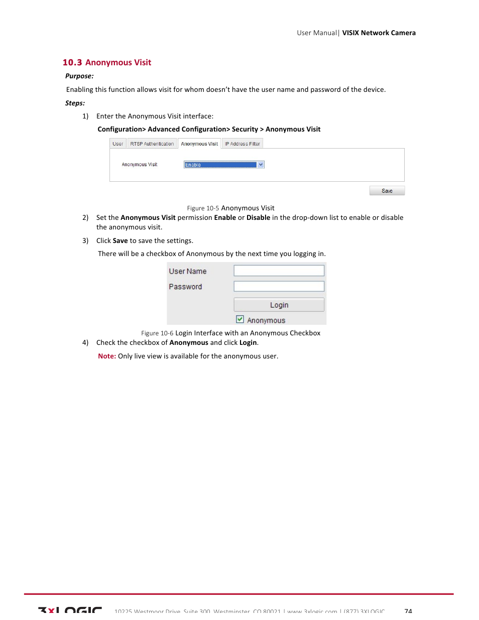 3xLOGIC VISIX Camera User Manual | Page 74 / 79