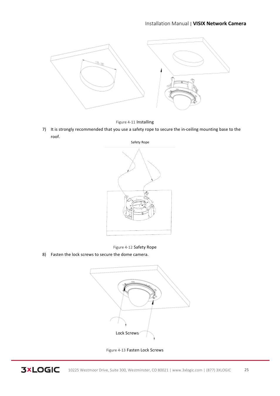 Installation manual, Visix network camera | 3xLOGIC VISIX Camera User Manual | Page 26 / 103