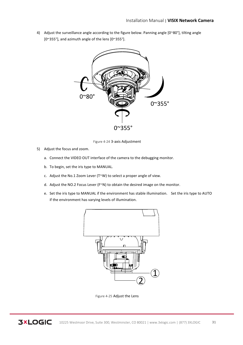 3xLOGIC VISIX Camera User Manual | Page 32 / 103