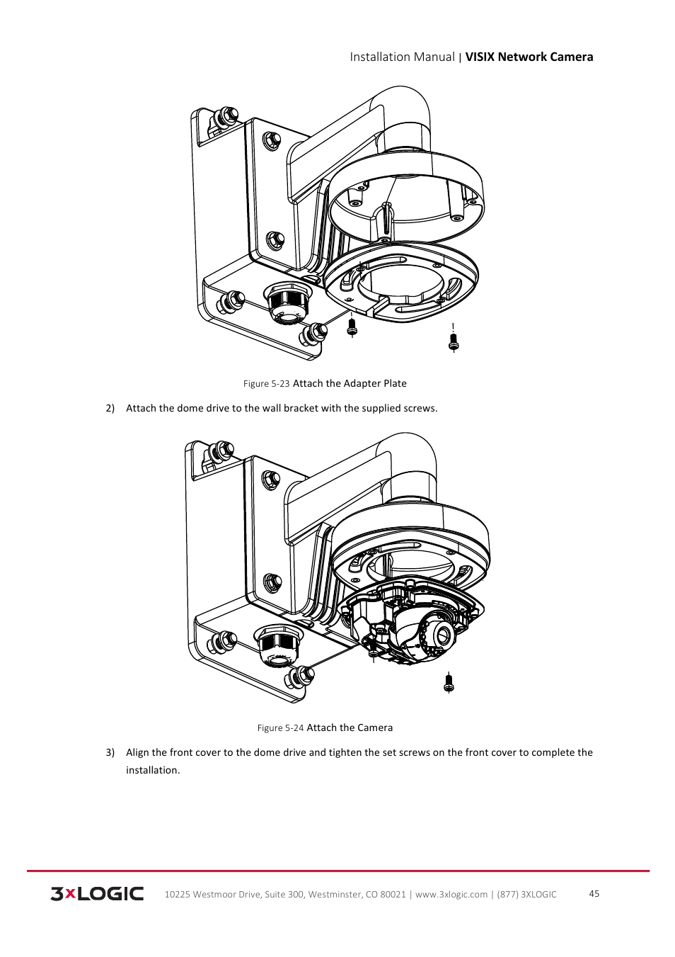 Installation manual, Visix network camera | 3xLOGIC VISIX Camera User Manual | Page 46 / 103