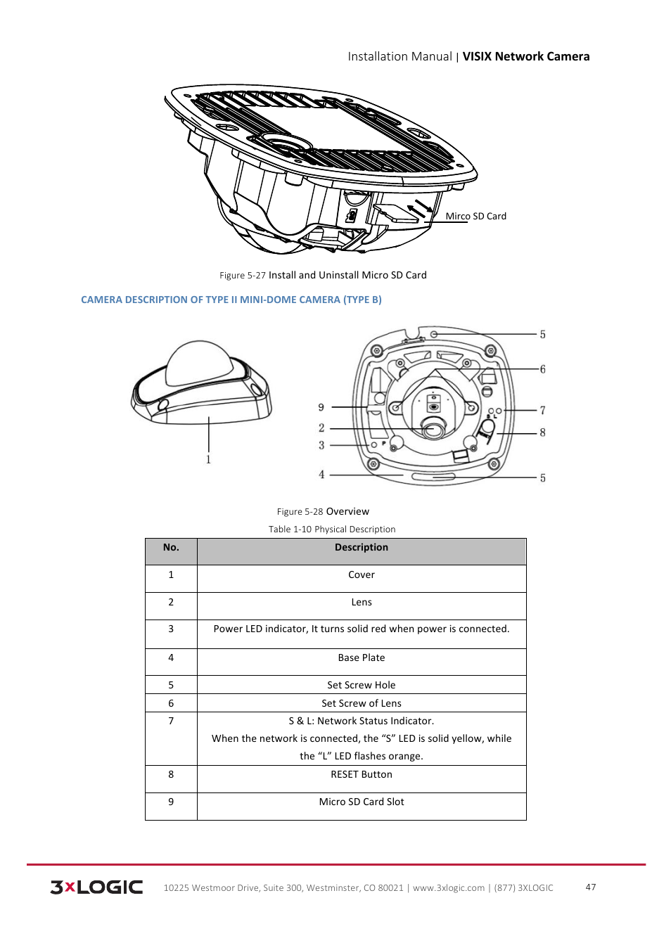 Installation manual, Visix network camera | 3xLOGIC VISIX Camera User Manual | Page 48 / 103