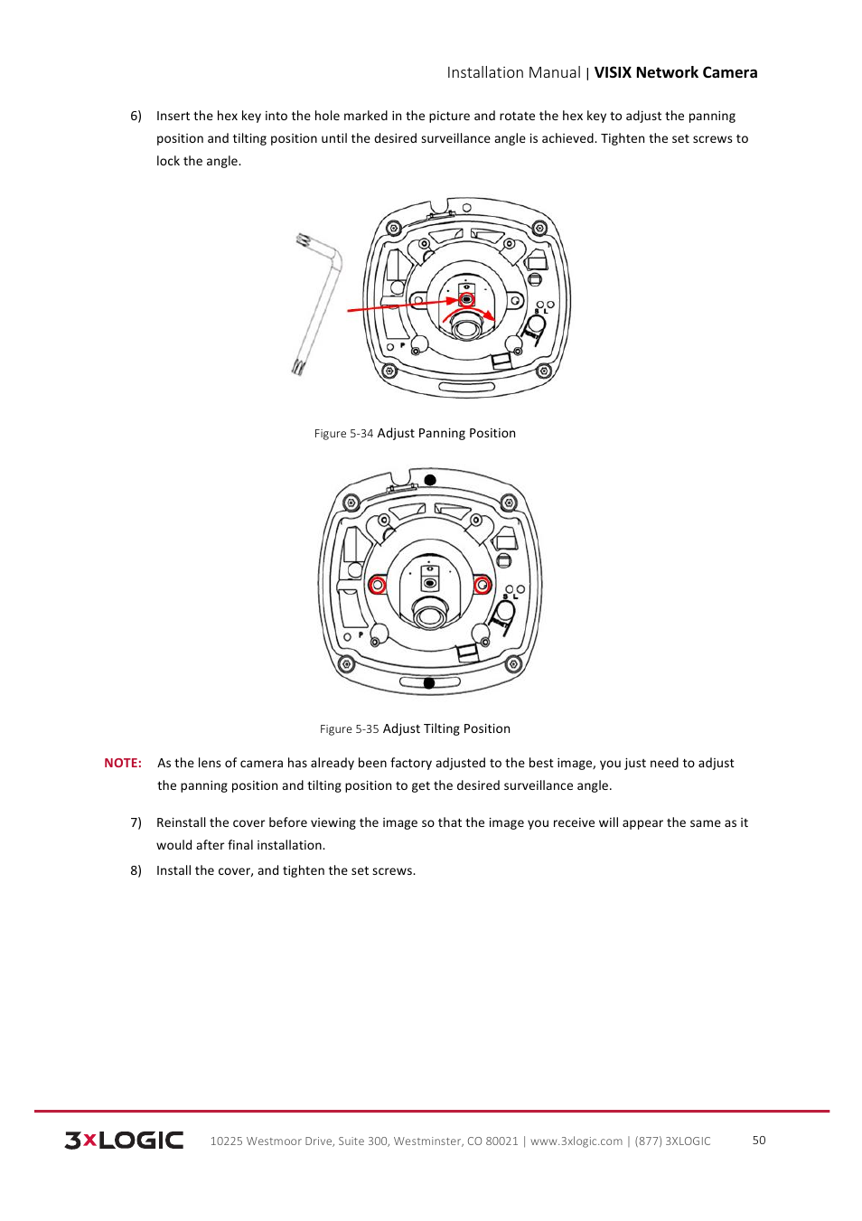 Installation manual, Visix network camera | 3xLOGIC VISIX Camera User Manual | Page 51 / 103